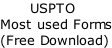 USPTO   Most used Forms (Free Download)